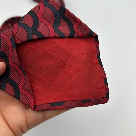 Emilio Pucci Vintage Tie Red Black 56” Long - Picture 8 of 12